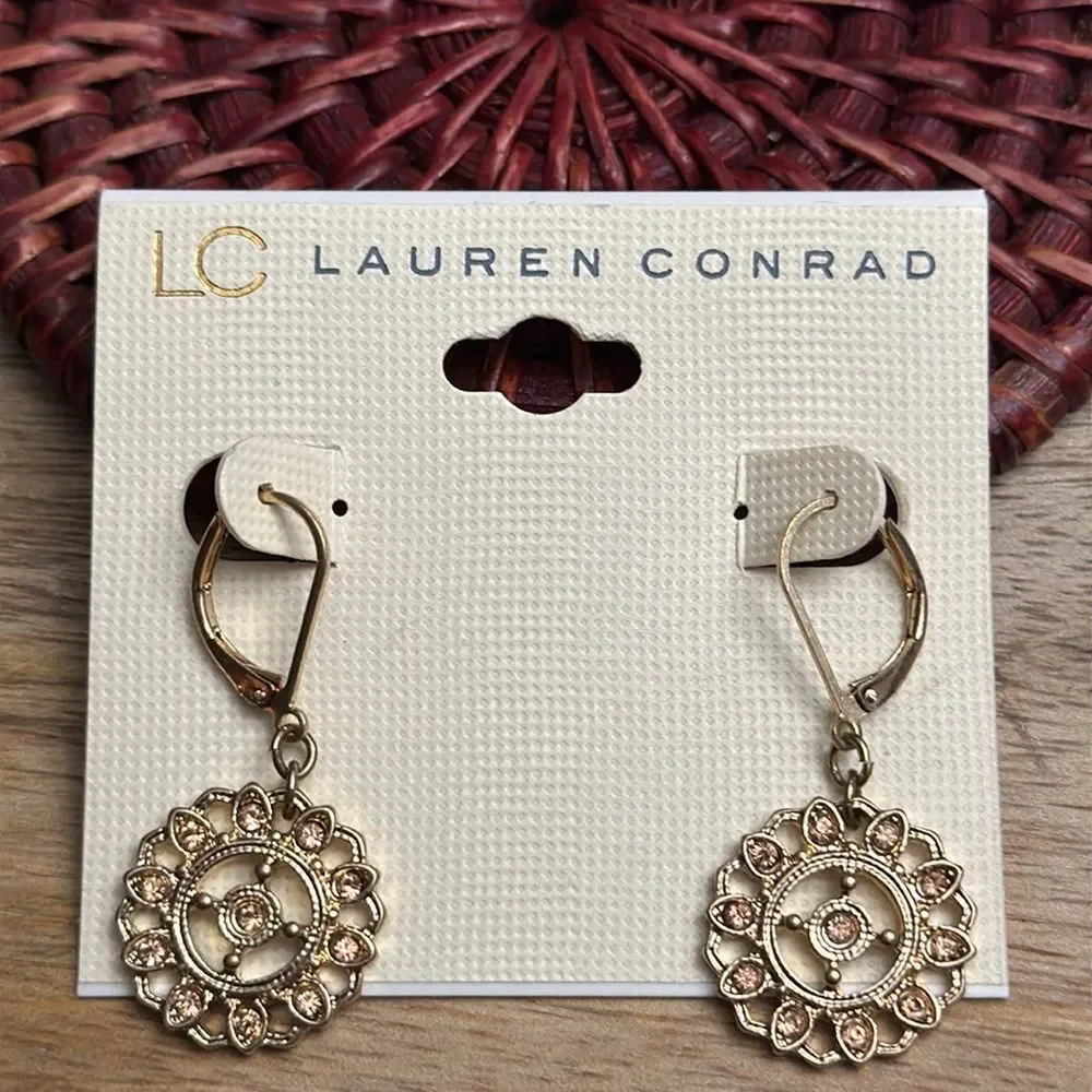 Lauren Conrad Medallion Dangle Earrings NWT
